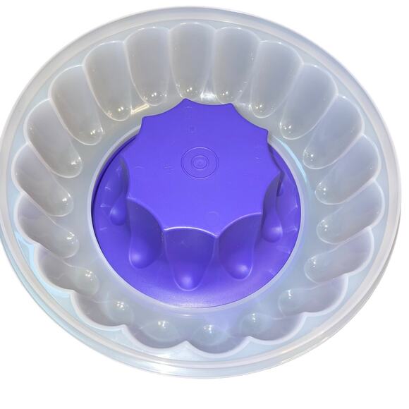 Vintage Tupperware Jello Jel-Ring Mold Gelatin 1201B 1202 1203 Purple Fluted 9" - Picture 8 of 13